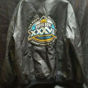 NFL 2003 Super Bowl XXXVII San Diego CA Men's Genuine Leather Jacket Size XL